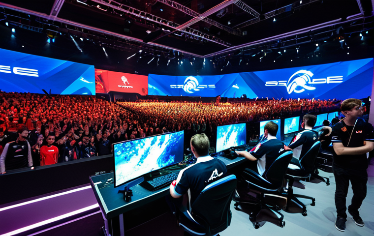 러시아어와 러시아 e스포츠 - Counter-Strike Tournament in Moscow**

"A large, cheering crowd watches a Counter-Strike tournament ...