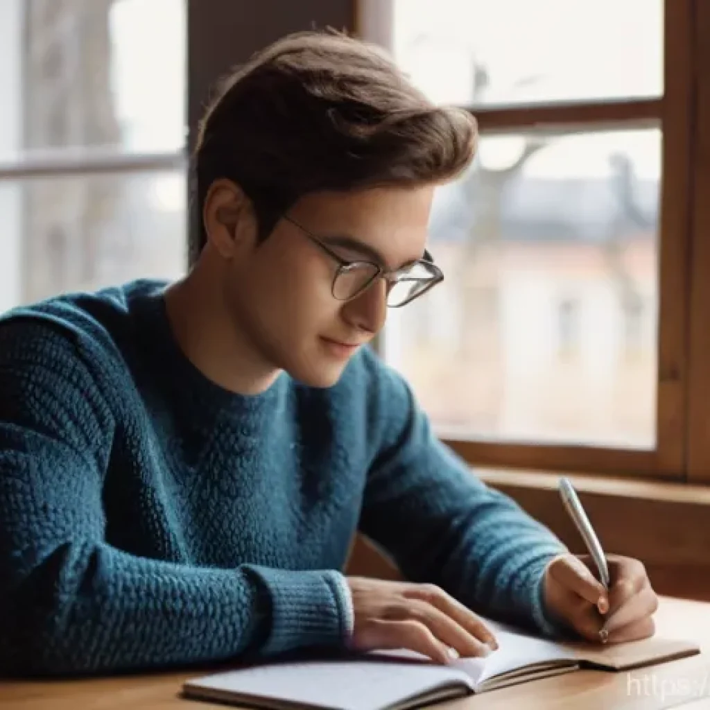 러시아어 문법 쉽게 배우기 - **Prompt:** A young adult, male or female, in their mid-twenties, sits comfortably at a warm wooden ...